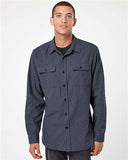 Solid Long Sleeve Flannel Shirt - B8200