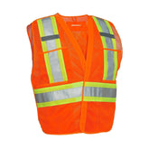 5-Point Tear-away Hi Vis Mesh Traffic Safety Vest, 3 Sizes