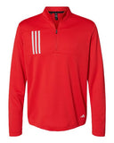 Men's 3-Stripes Double-Knit Quarter-Zip Pullover - A482