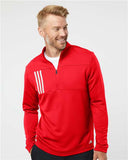 Men's 3-Stripes Double-Knit Quarter-Zip Pullover - A482