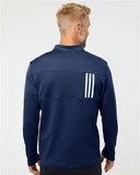 Men's 3-Stripes Double-Knit Quarter-Zip Pullover - A482