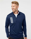 Men's 3-Stripes Double-Knit Quarter-Zip Pullover - A482