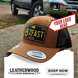 Custom Leather Patch Trucker Cap - Adjustable Snapback - Richardson 112