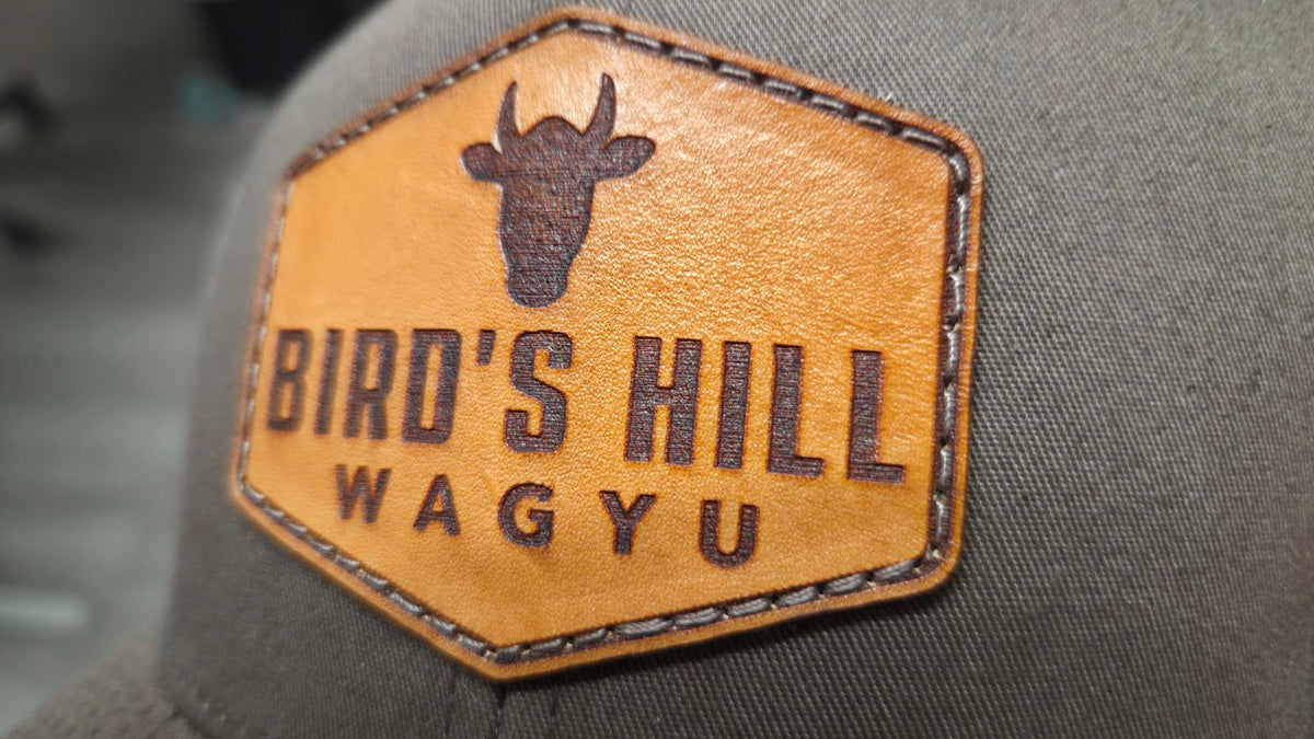 Leather patch hat made at Leatherwood