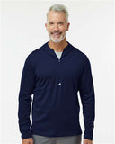 Men's Lightweight Quarter-Zip Hooded Pullover - A596