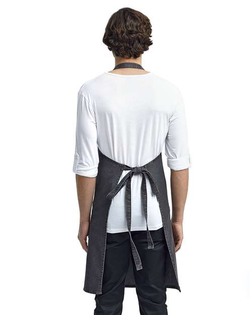Four-Pocket Jeans Stitch Denim Bib Apron