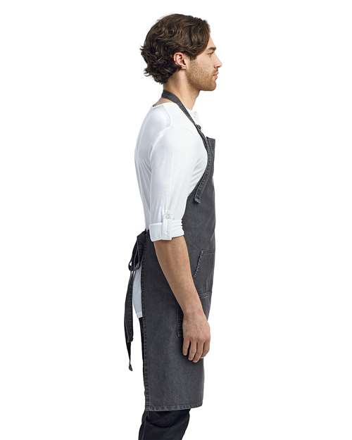 Four-Pocket Jeans Stitch Denim Bib Apron