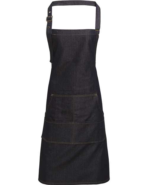 Four-Pocket Jeans Stitch Denim Bib Apron