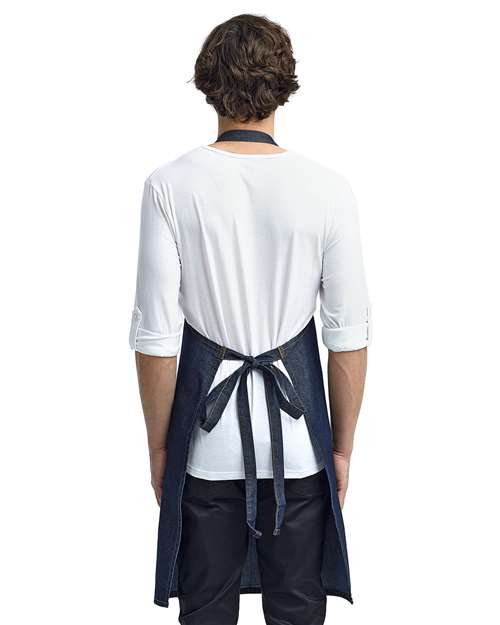 Four-Pocket Jeans Stitch Denim Bib Apron