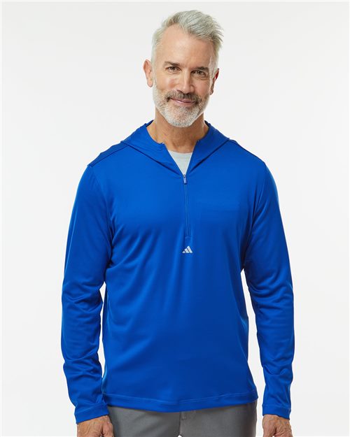Men's Lightweight Quarter-Zip Hooded Pullover - A596