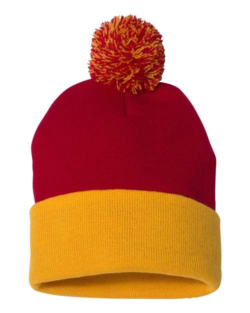 12" Pom-Pom Cuffed Beanie - SP15