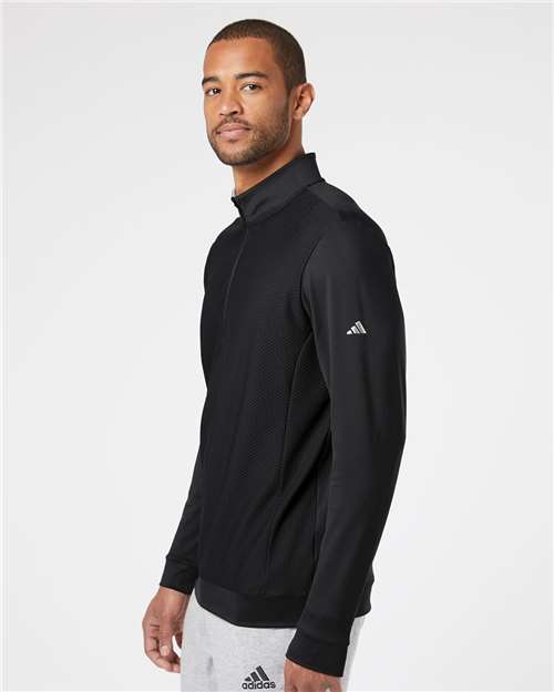 Men's Textured Quarter-Zip Pullover - A295