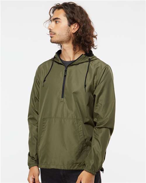 Unisex Lightweight Quarter-Zip Windbreaker Pullover Jacket - EXP54LWP