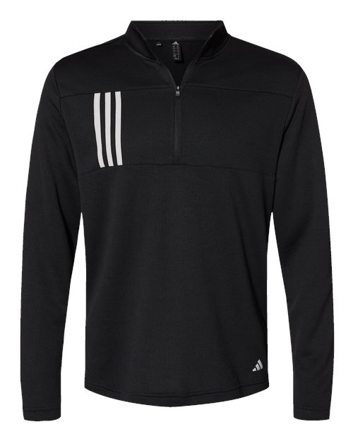 Men's 3-Stripes Double-Knit Quarter-Zip Pullover - A482