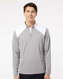 Textured Mixed Media Quarter-Zip Pullover - A532