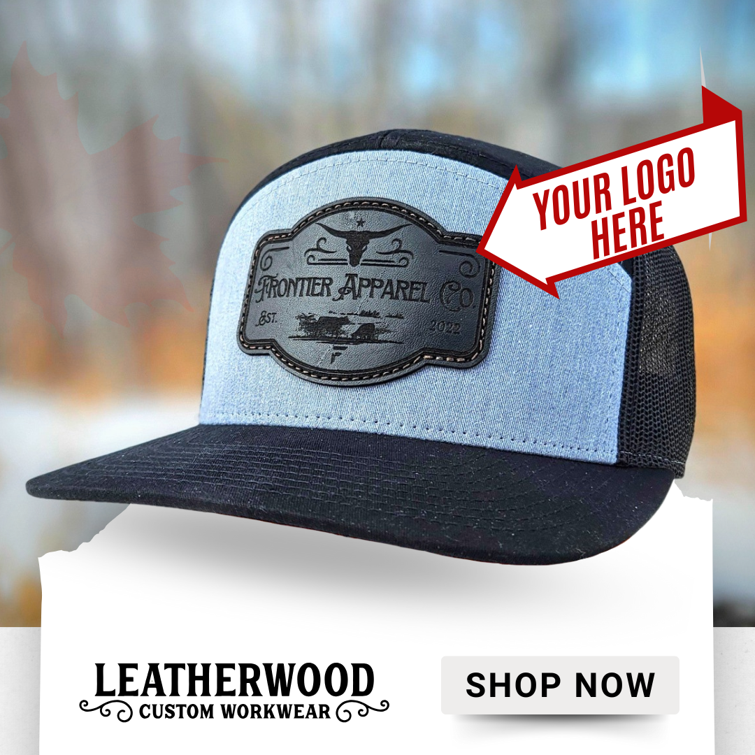 Custom Leather Patch Trucker Cap - Adjustable Snapback - Richardson 112