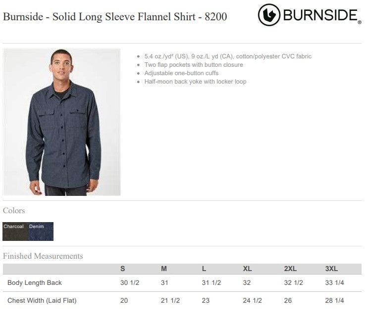 Long Sleeve Flannel Shirt - Burnside 8200 - Leatherwood Trading Post