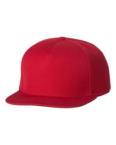 Wool Blend Flat Bill Cap - Yupoong 5089M - Snapback Headband - Leatherwood Trading Post